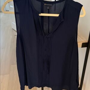 Brooks Brothers Dark Blue Sheer Blouse